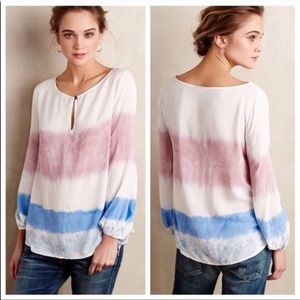 Anthropologie Holding Horses Tie Sleeve Blouse L